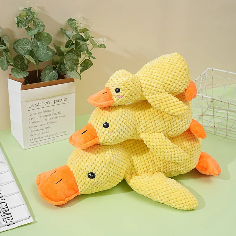 Plush Fleece Chew Toy Bite Resistant Teeth Grinding Duck Dog Toy