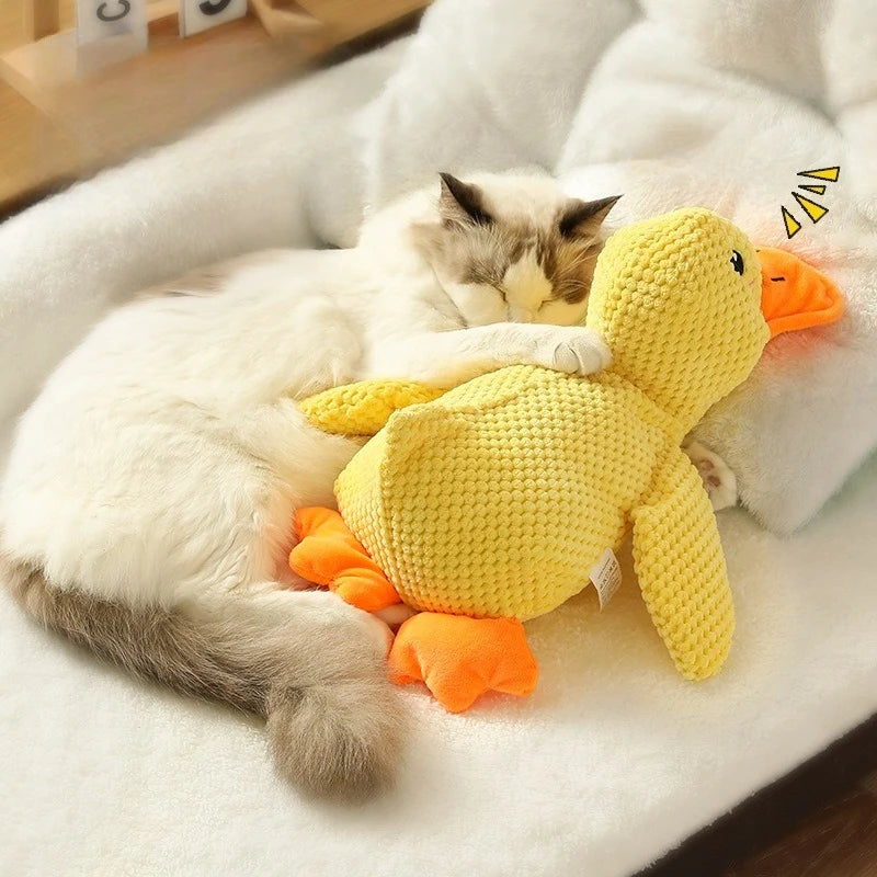 Plush Fleece Chew Toy Bite Resistant Teeth Grinding Duck Dog Toy