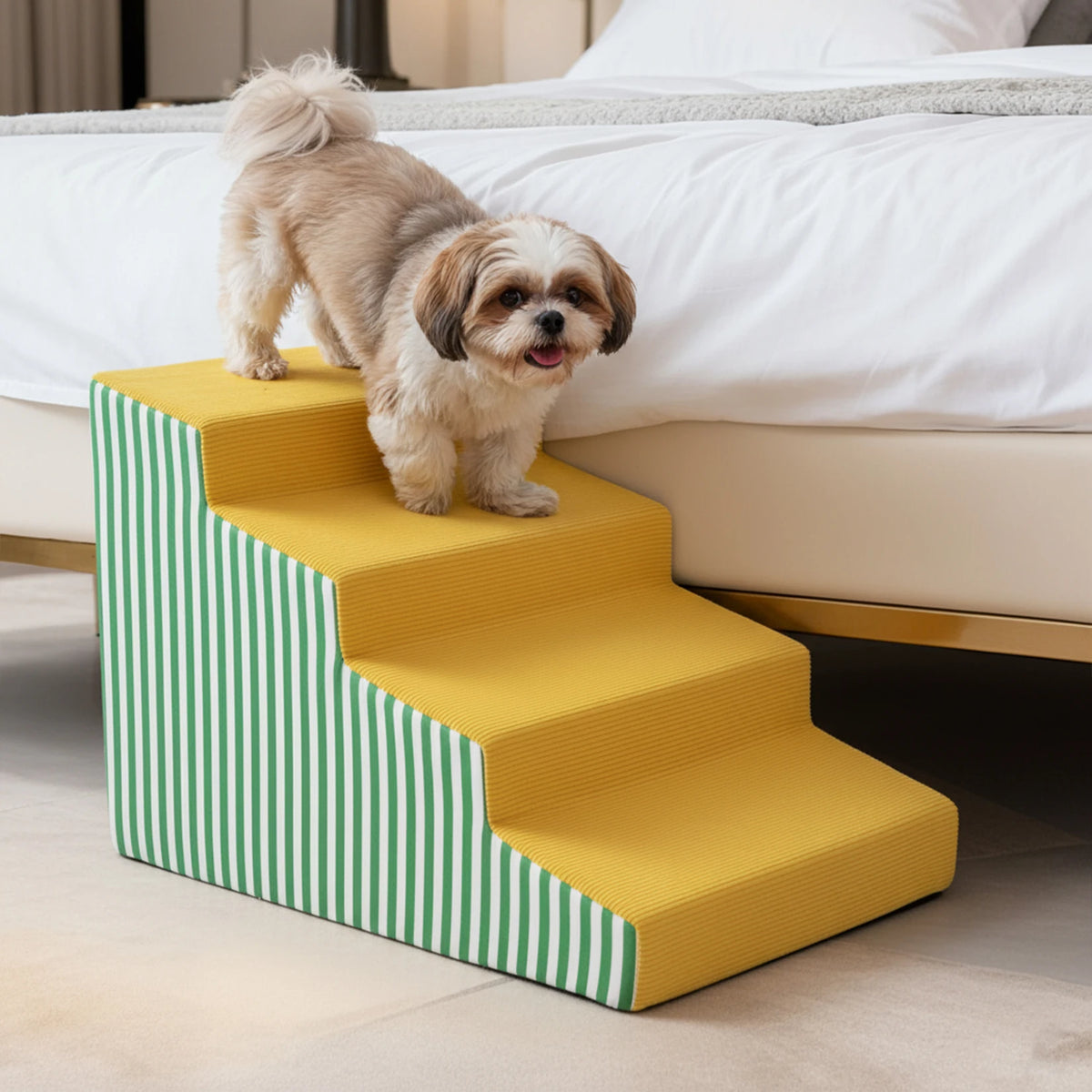 High Density Foam Dog Stairs With Washable Cover For Beds