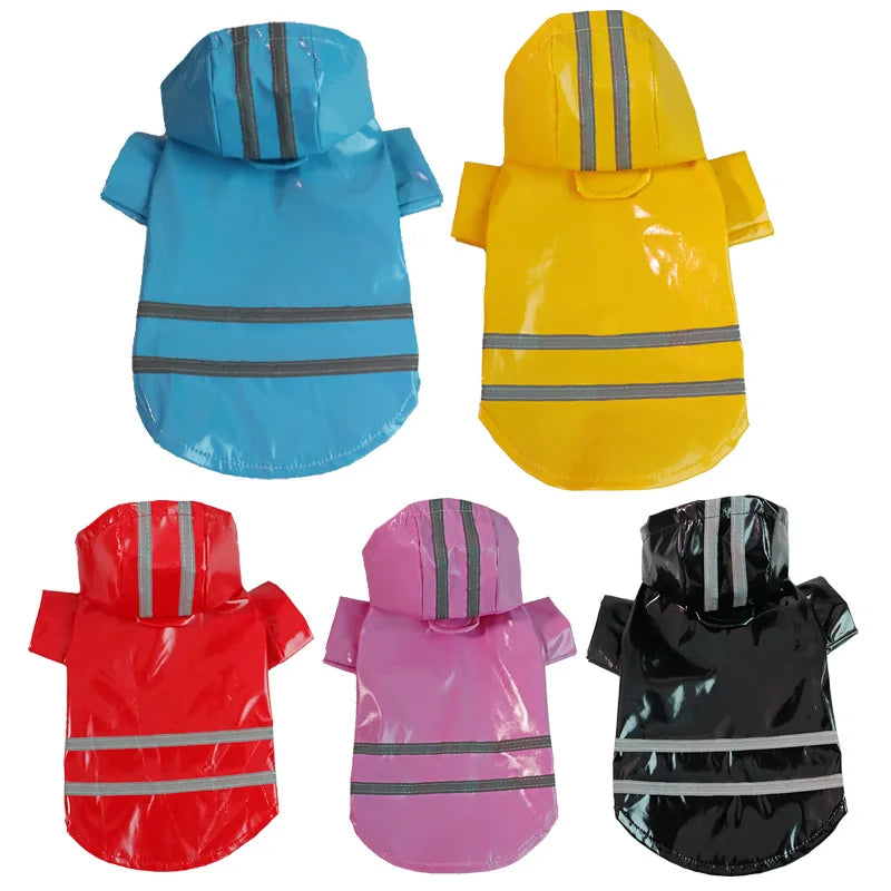 Reflective Waterproof PU Raincoat Jacket For Dogs And Cats