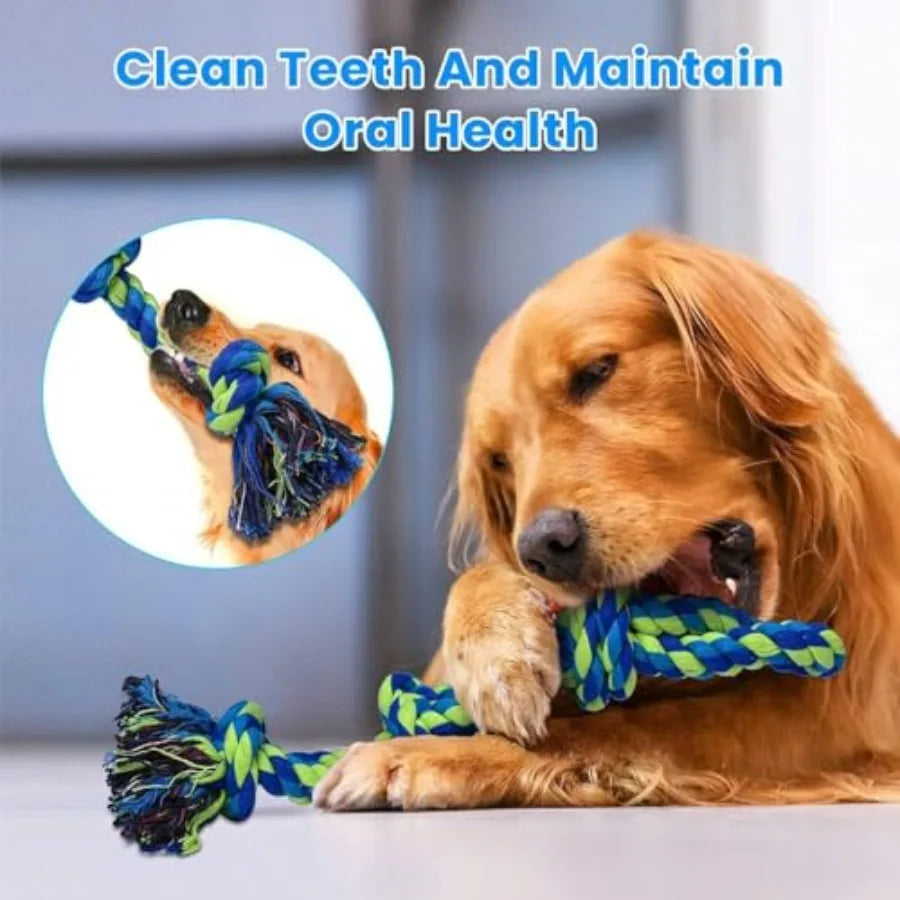 Durable Dog Rope Toy Aggressive Chewers Teeth Cleaning