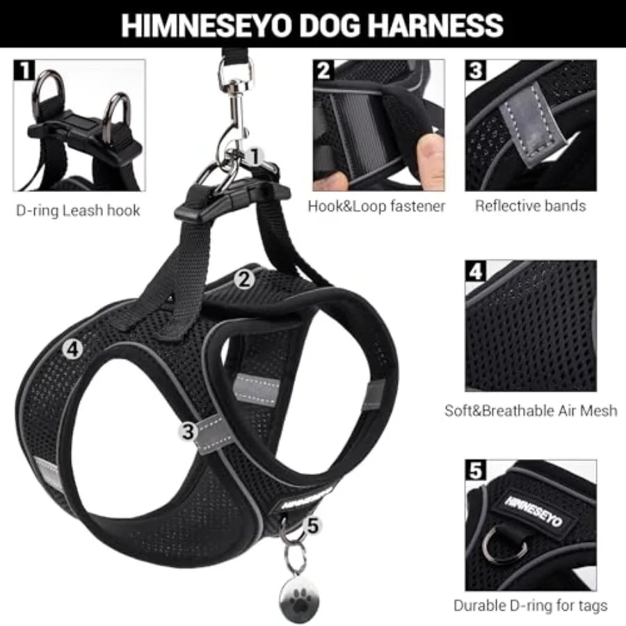 Reflective Breathable Dog Harness And Leash Set For Puppies