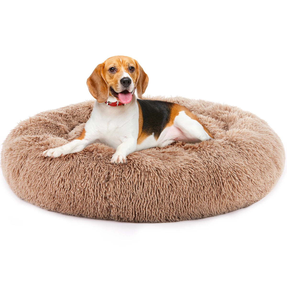 JHK Calming Round Dog Bed Featuring Washable Plush Cushion