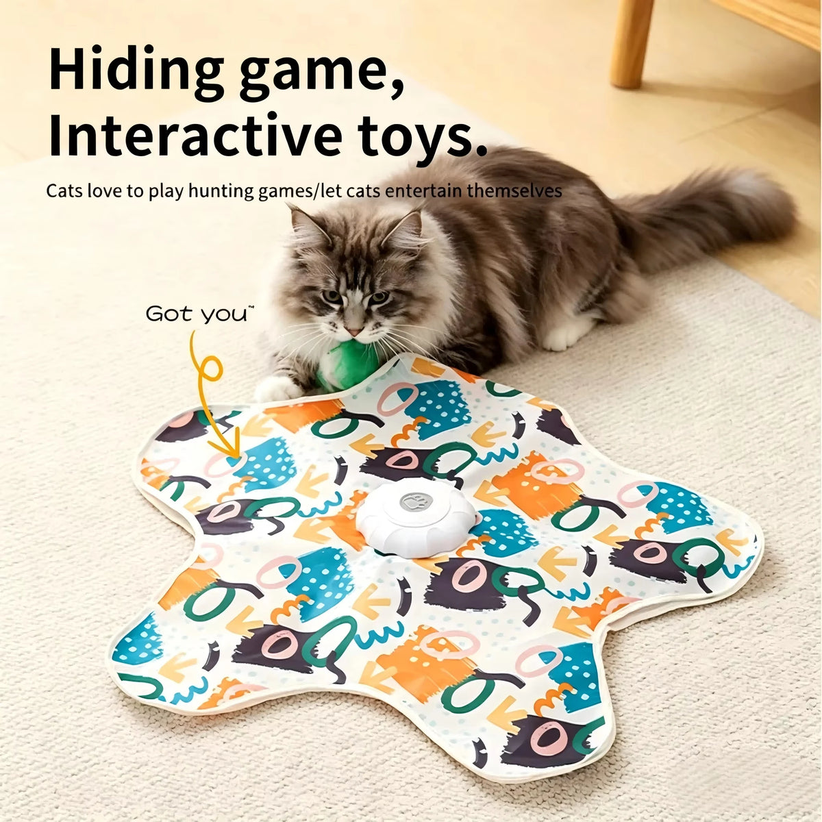 PETRAVEL Interactive Hide And Seek Cat Toy With Moving Feather