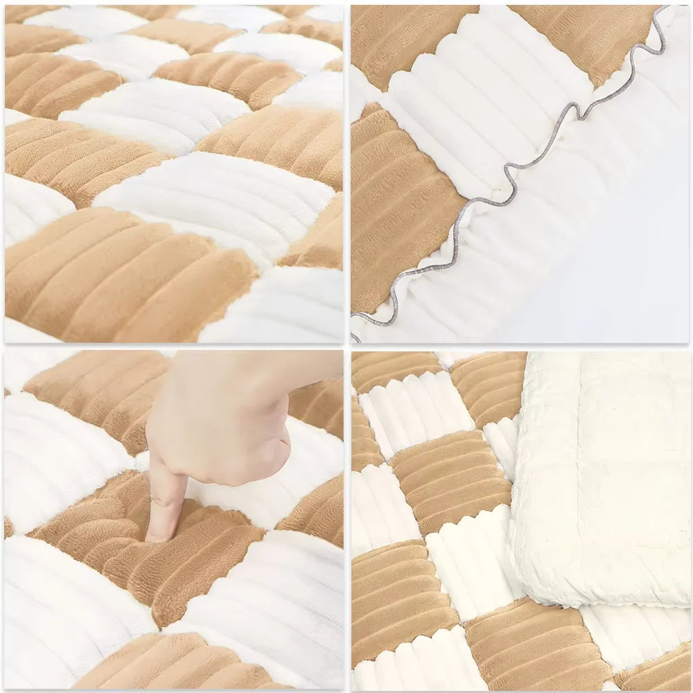 Cwv Warm Coral Fleece Anti Slip Dog Bed Cushion Cover