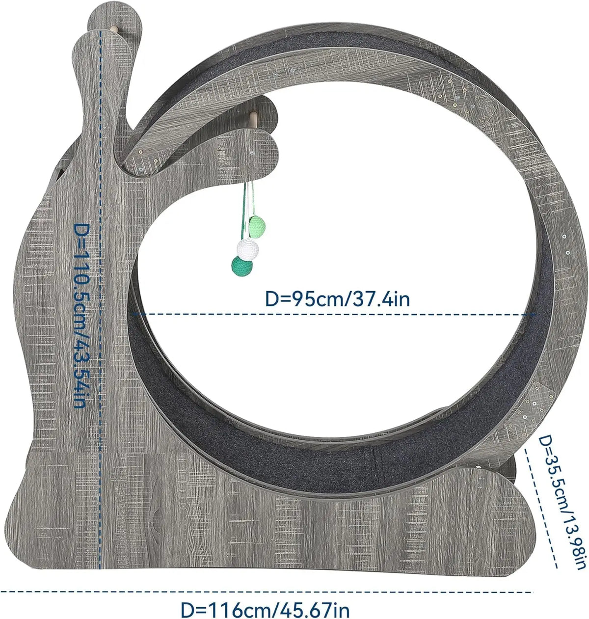 HiMISS Wooden Cat Exercise Wheel With Sisal Scratcher