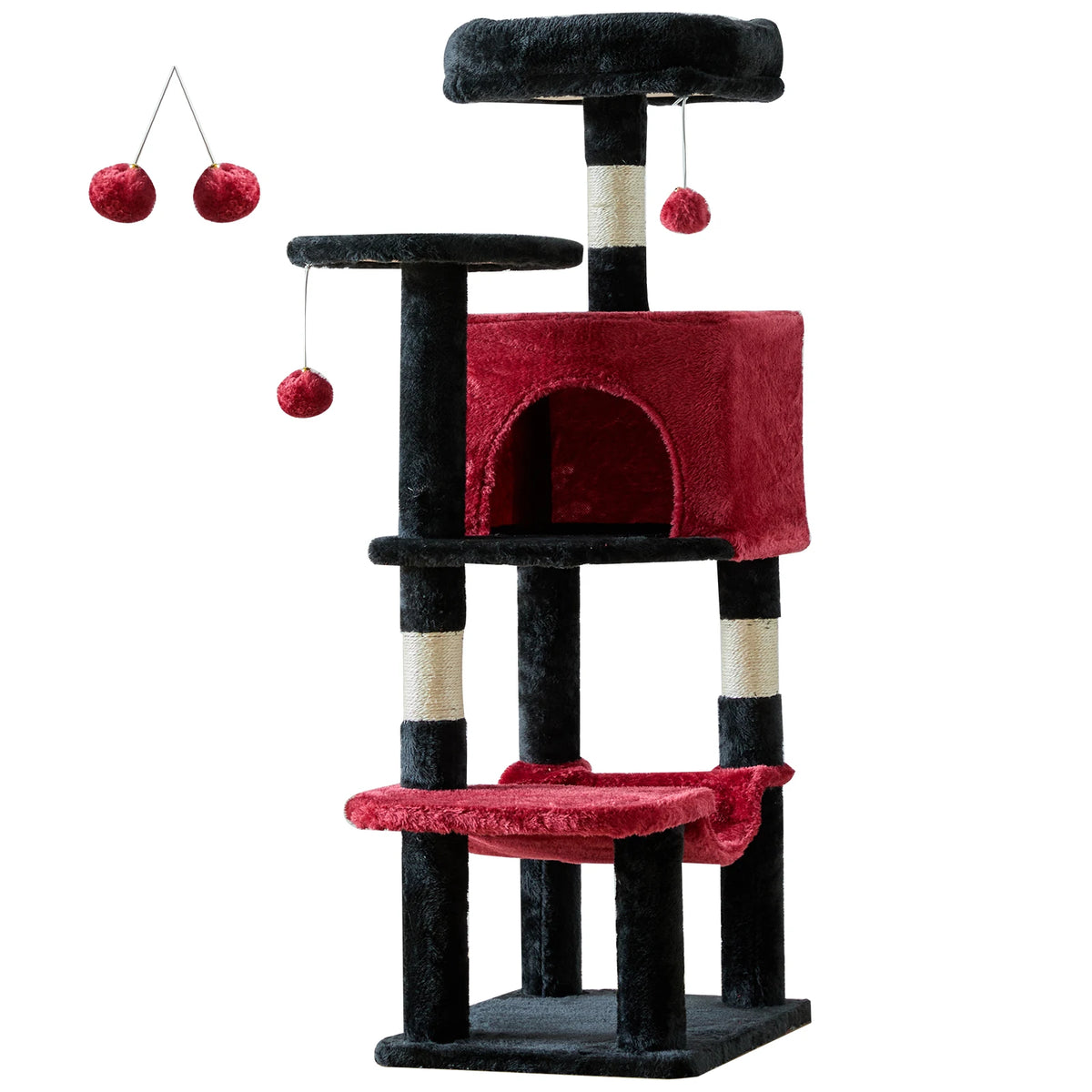JHK Multi Level Cat Tree With Scratching Posts And Cozy House