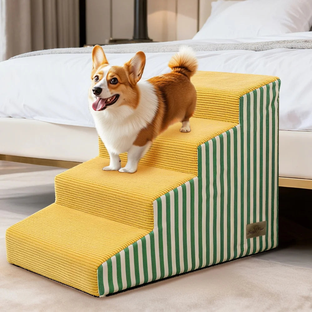High Density Foam Dog Stairs With Washable Cover For Beds
