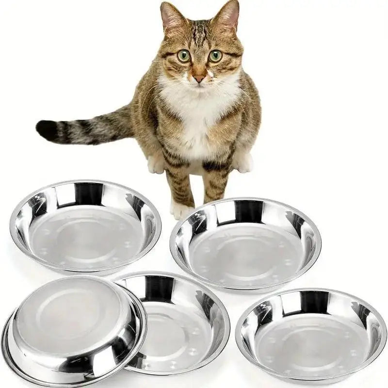 Low Profile Stainless Steel Cat Bowl For Pet Feeding