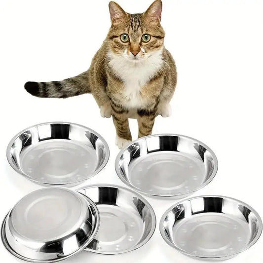 Low Profile Stainless Steel Cat Bowl For Pet Feeding