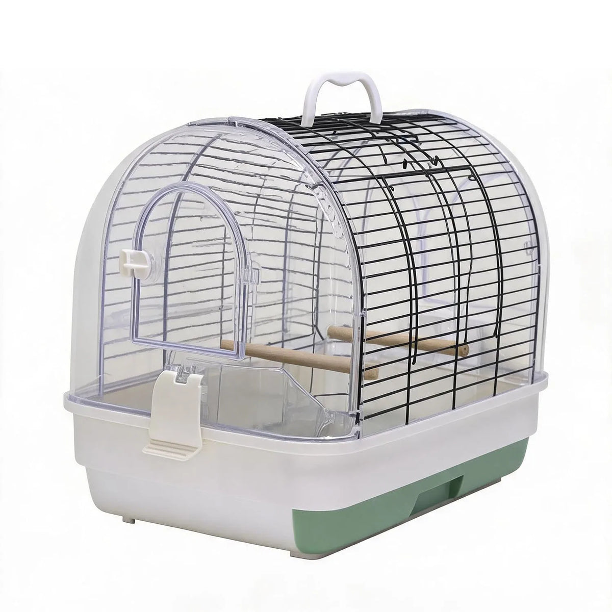HiMiss Portable Bird Travel Cage With Perches And Feeders