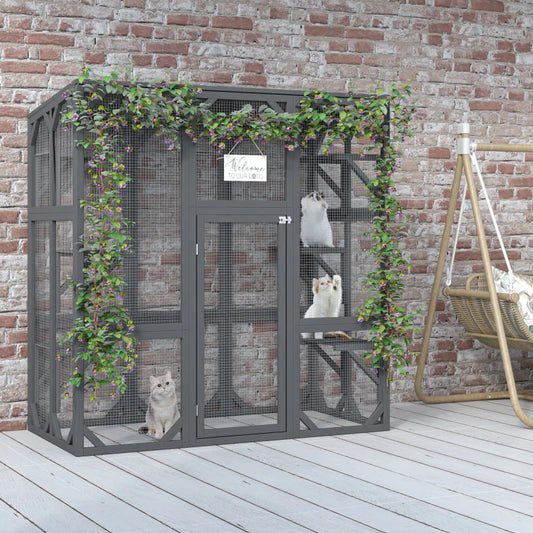 Large Outdoor Cat House With Six Platforms And Waterproof Roof