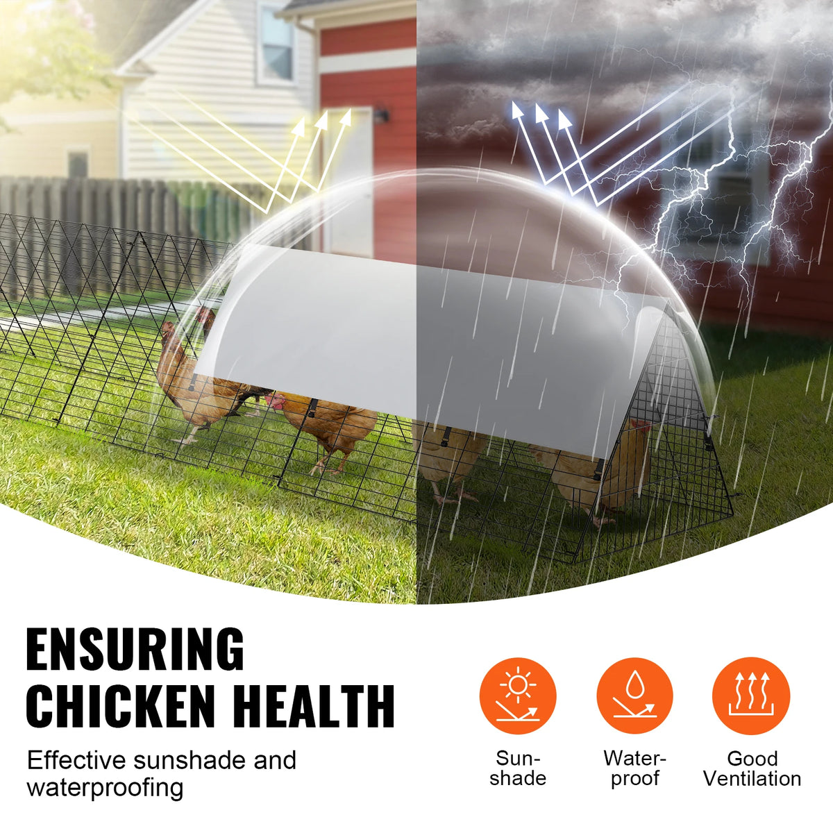SucceBuy Portable Chicken Tunnel For Secure Yard And Farm Runs