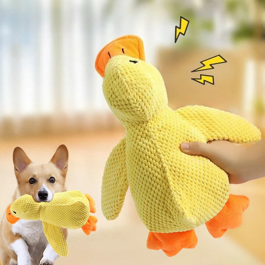 Plush Fleece Chew Toy Bite Resistant Teeth Grinding Duck Dog Toy