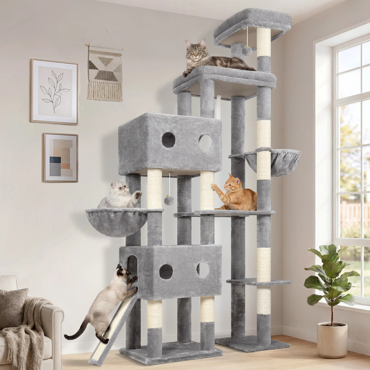 GLOBLAZER Heavy Duty Multi Level Cat Tree Condo For Cats