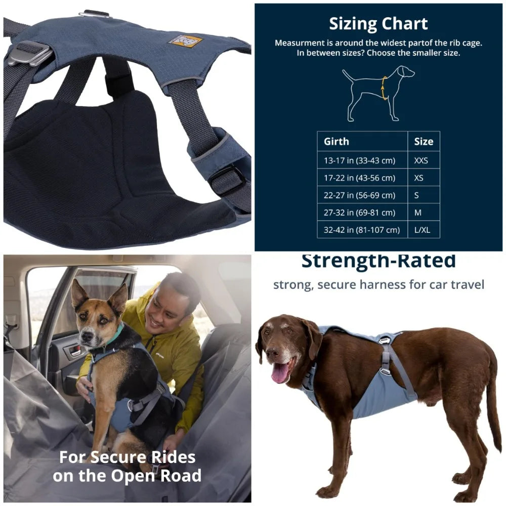XMSJ Adjustable Padded Dog Car Harness With Seat Belt