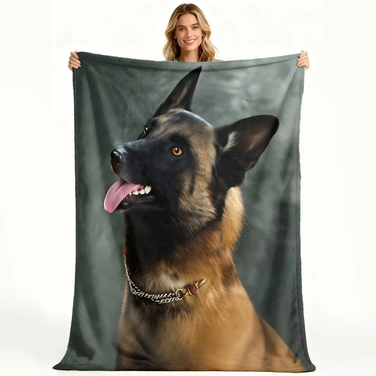Belgian Malinois Print Flannel Throw Blanket Soft Cozy Warm Design