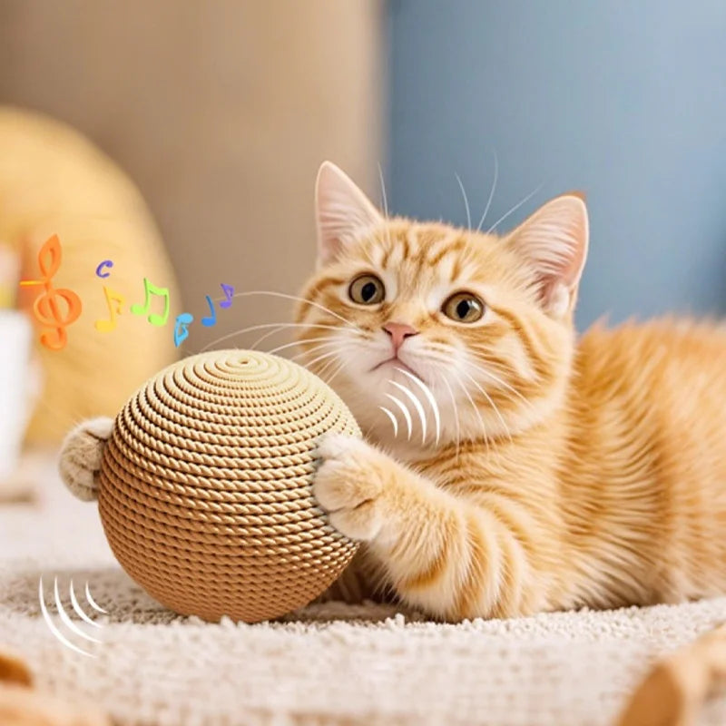 Interactive Sisal Cat Ball Toy Durable Scratcher For Curious Kittens