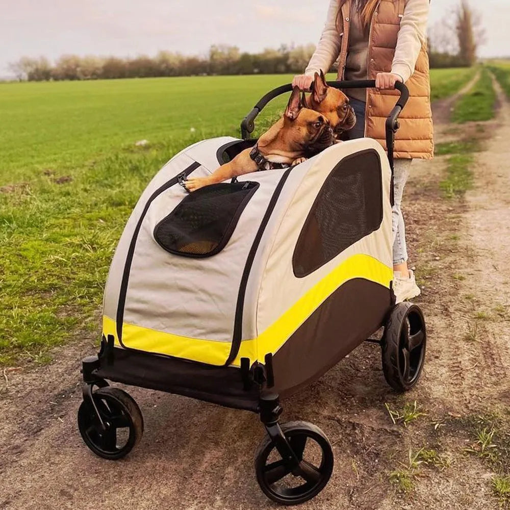 Premium Foldable Four Wheel Dog Stroller For All Pets