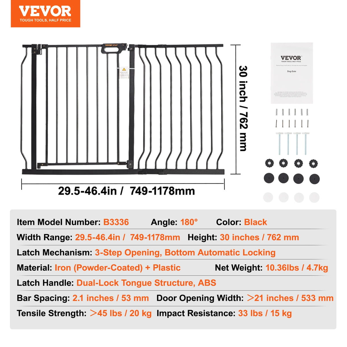 SucceBuy Walk Through Pressure Mount Child Pet Security Gate