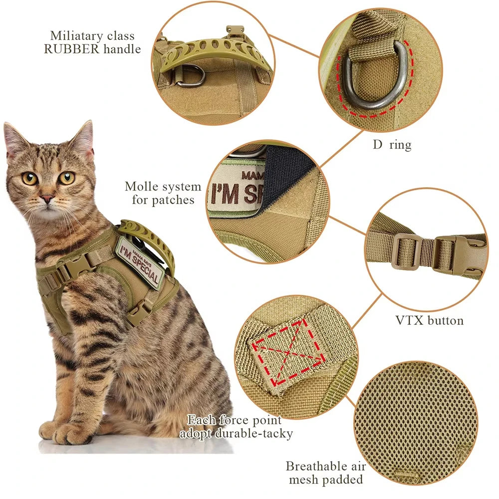 Petavel Tactical Pet Harness With Handle And Adjustable Leash