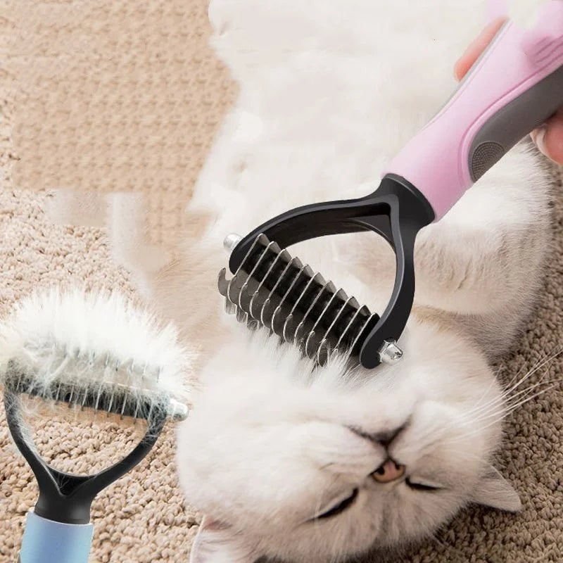 Double Sided Stainless Steel Pet Deshedding Grooming Comb