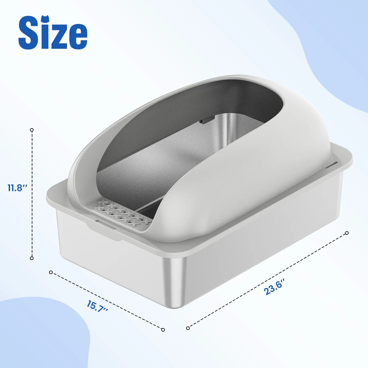 Stainless Steel Cat Litter Box With Lid And Easy Cleaning
