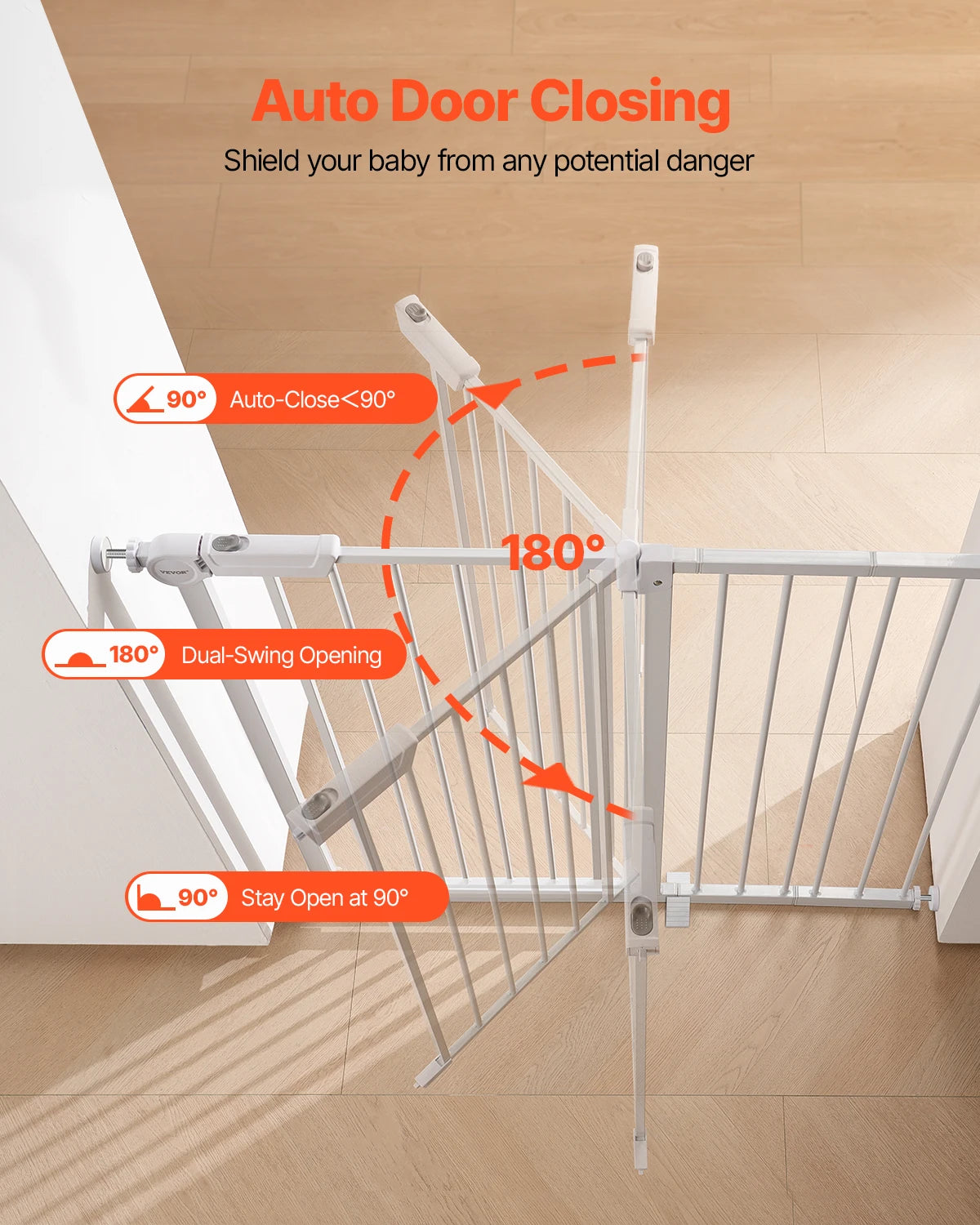 SucceBuy Walk Through Pressure Mount Child Pet Security Gate