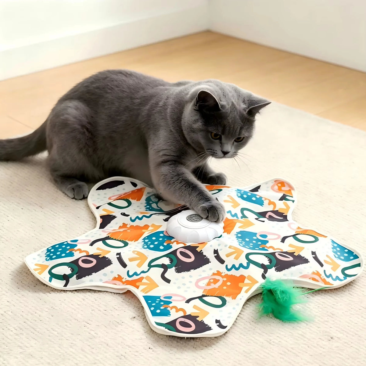 PETRAVEL Interactive Hide And Seek Cat Toy With Moving Feather