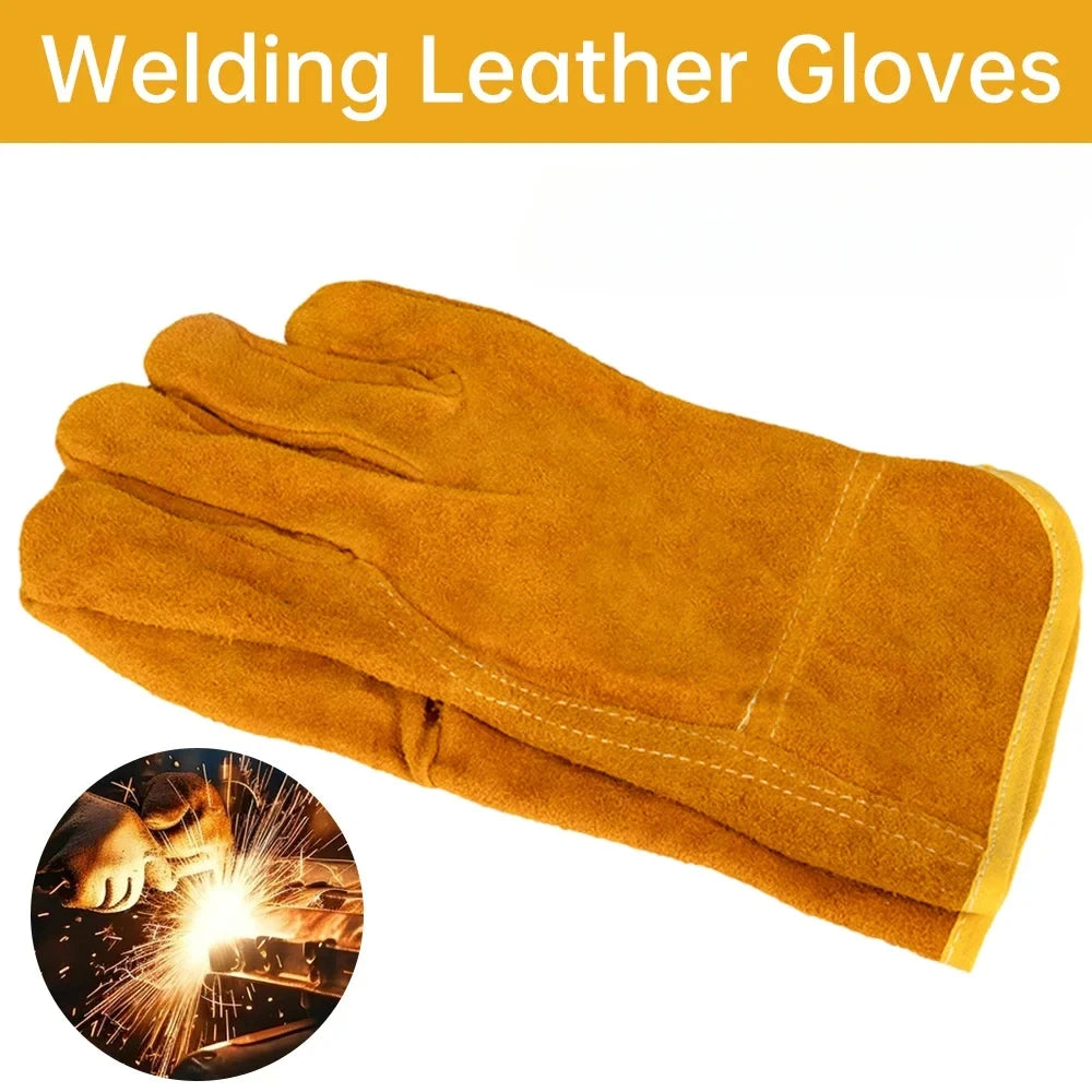 Professional Fireproof Sheepskin Leather Welder Safety Work Gloves