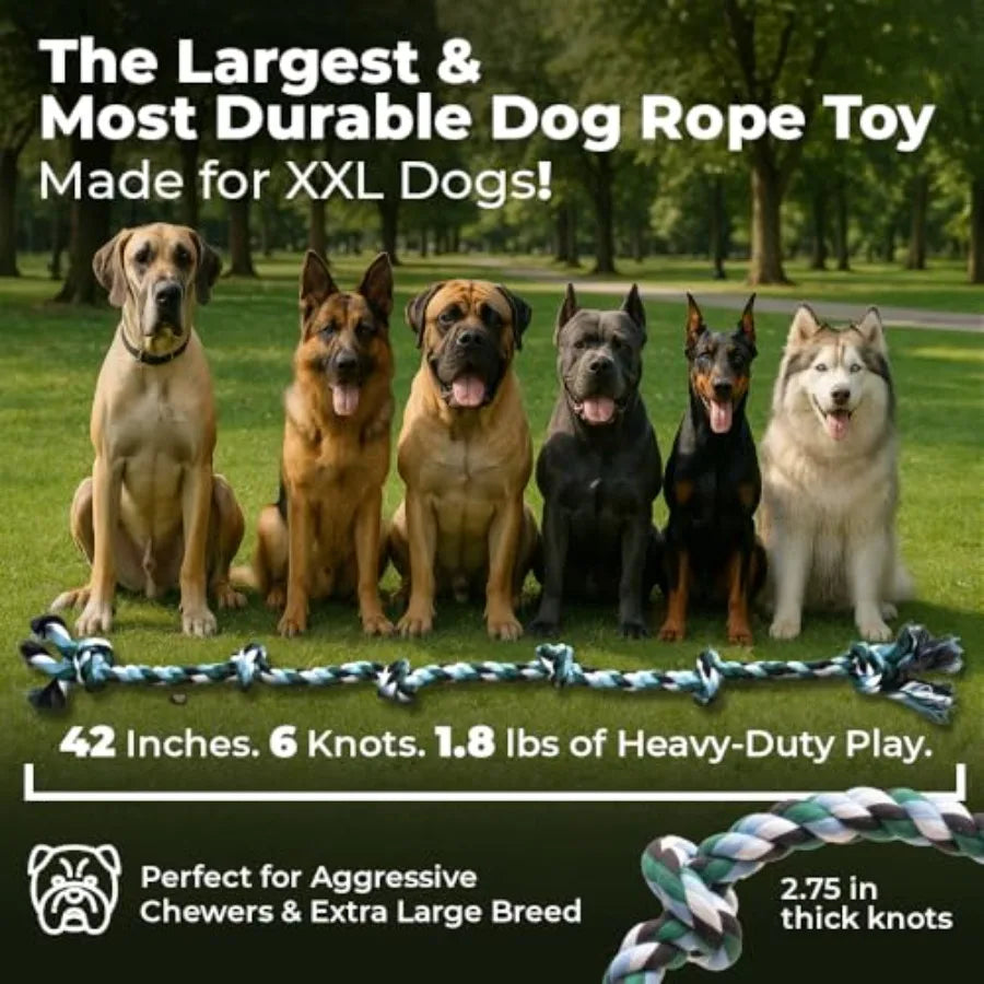 Heavy Duty Nylon Dog Rope Toy For Aggressive Chewers