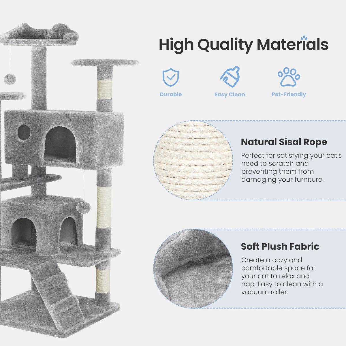 MCQ Multilayer Cat Tree Tower With Sisal Scratching Condo