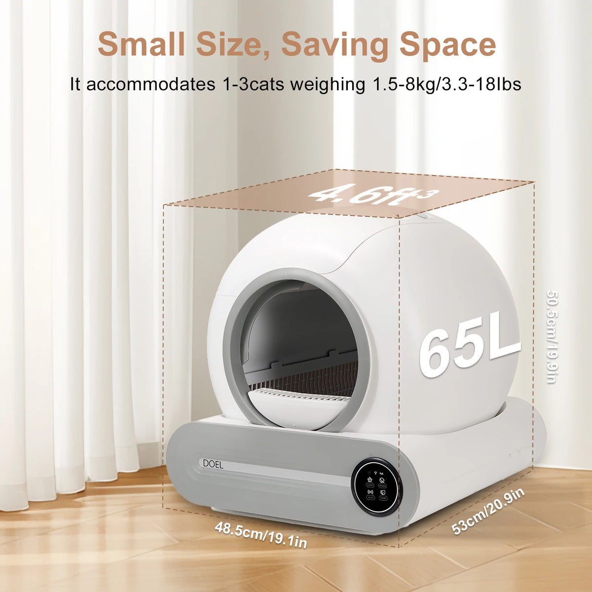 DOEL Automatic Self Cleaning Cat Litter Box With App