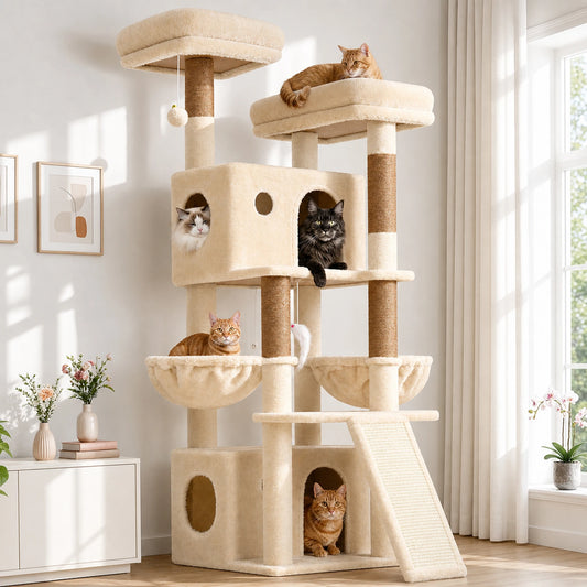 Globlazer Multi Level Cat Tree With Hammocks And Scratching Posts