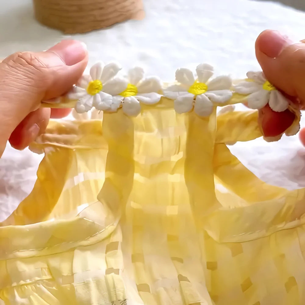 Breathable Floral Collar Pet Skirt For Small Dogs And Cats