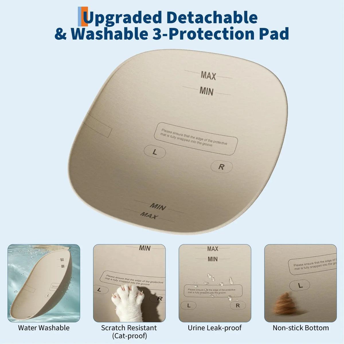 Automatic Self-Cleaning Cat Litter Box with Open-Top Safety Sensors