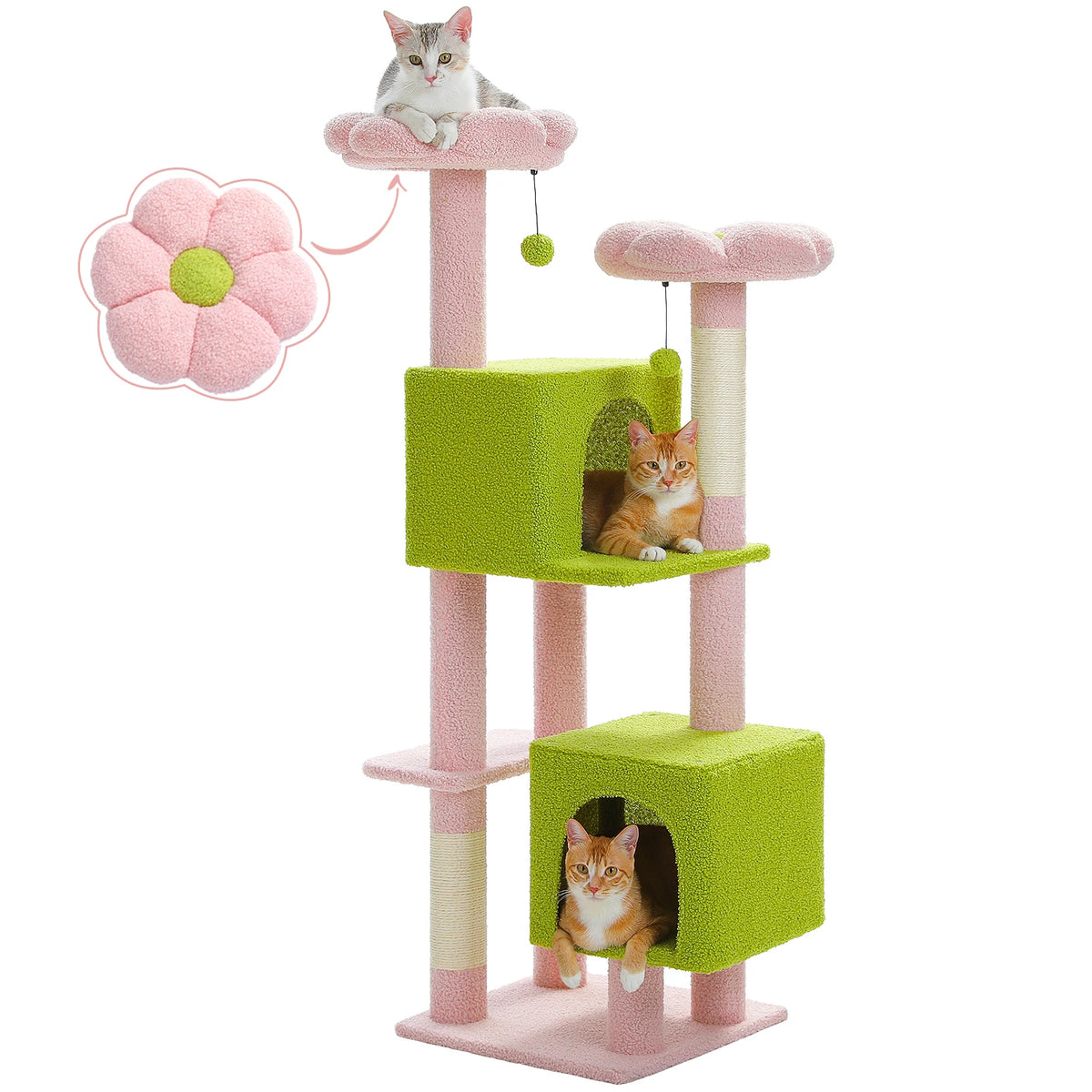 Pawz Road Cactus Cat Tower Featuring Plush Perches And Posts