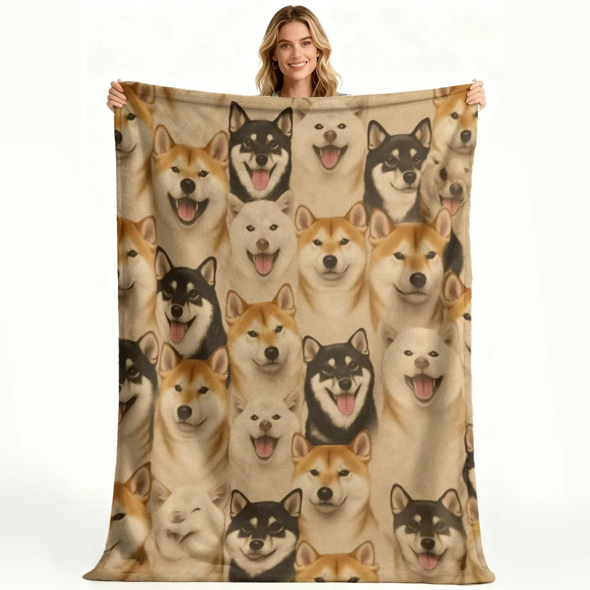 Cozy Shiba Inu Throw Blanket With Soft Flannel Dog Design