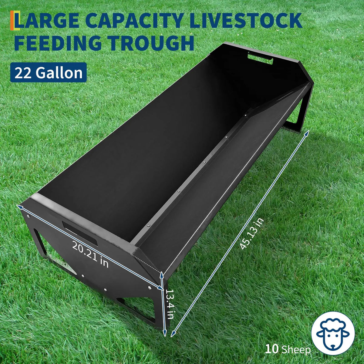 HiMISS Durable Galvanized Steel Livestock Hay Trough