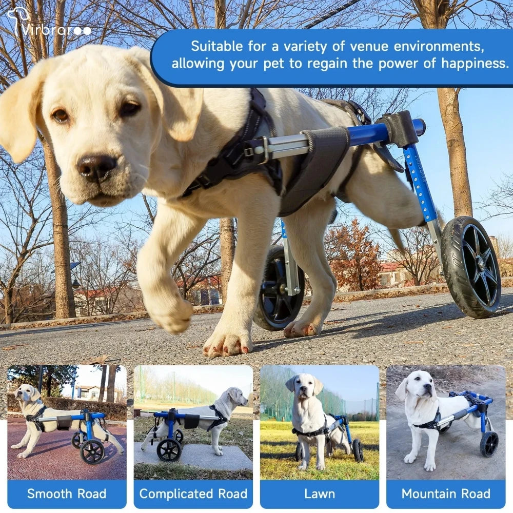Back Leg Dog Wheelchair With All Terrain Tires And Bearings