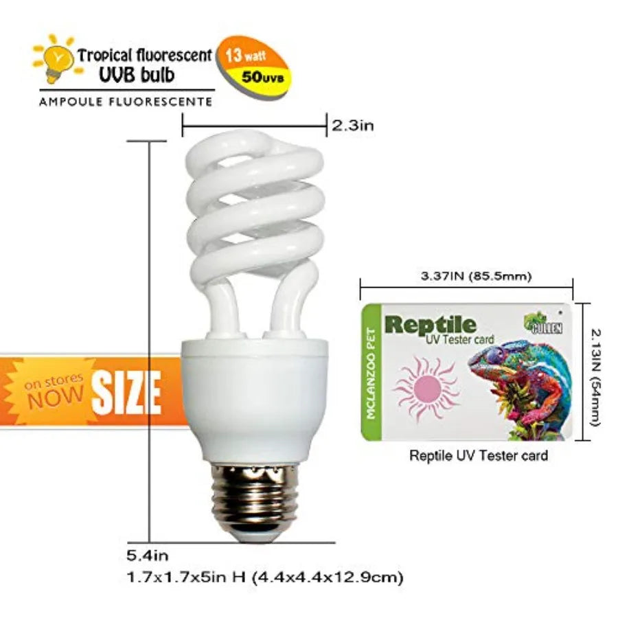 Compact Fluorescent Reptile Bulb UVA UVB For Bearded Dragon