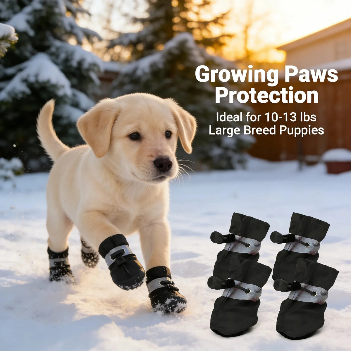 Waterproof Cotton Dog Puppy Boots With Non Slip Soft Soles