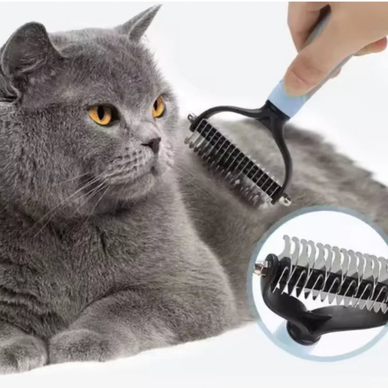 Double Sided Stainless Steel Pet Deshedding Grooming Comb