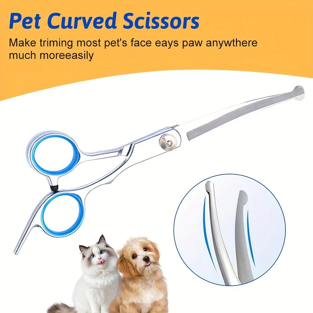 Stainless Steel Titanium Coated Dog Grooming Scissors Set