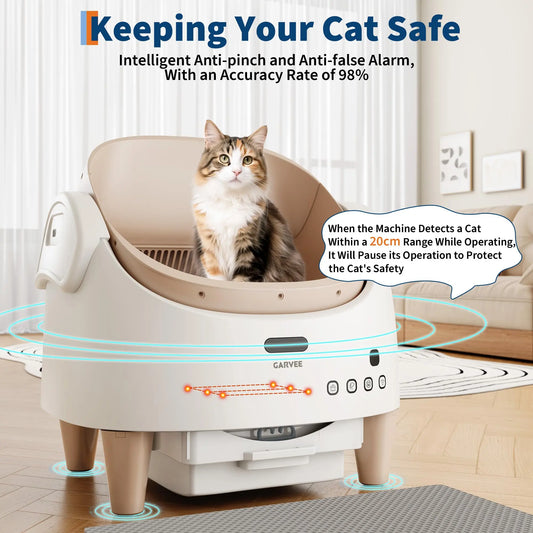 HiMISS Smart Open Top Self Cleaning Automatic Cat Litter Box