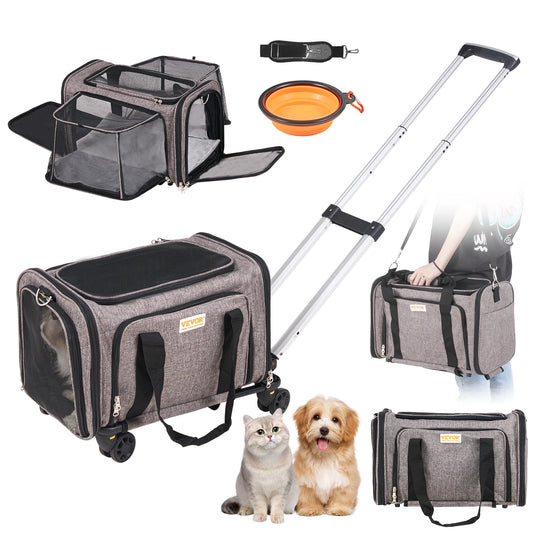 Breathable Pet Backpack Carrier With Wheels For Travel