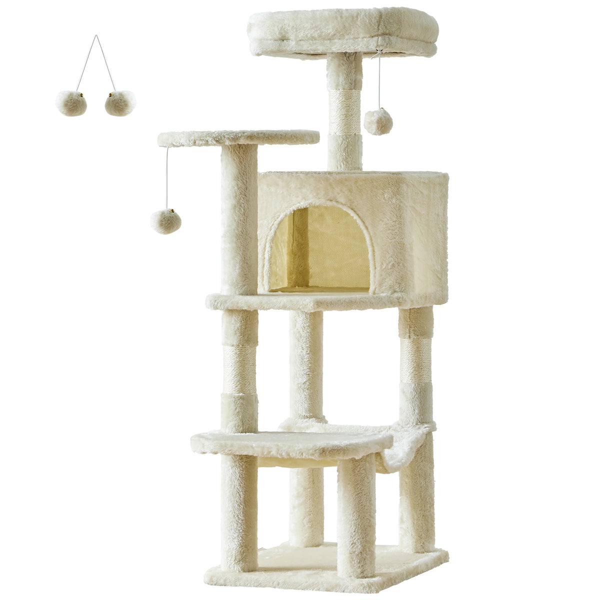 JHK Multi Level Cat Tree With Scratching Posts And Cozy House