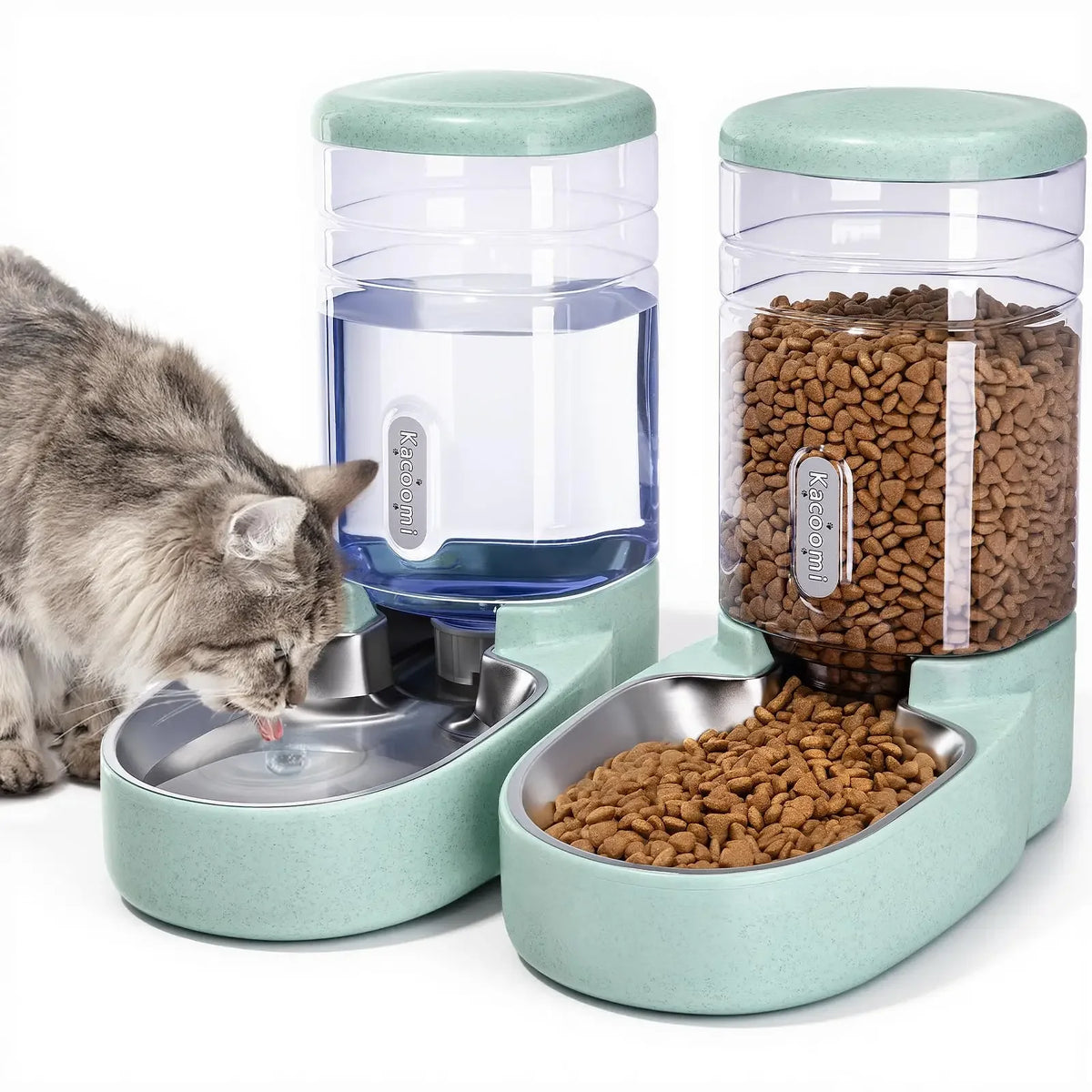 Automatic Dog And Cat Feeder With Gravity Water Dispenser Set