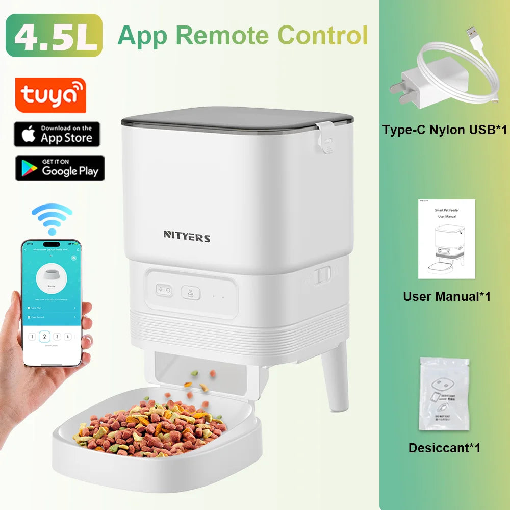 Nityers Automatic Pet Feeder With Stainless Steel Bowl