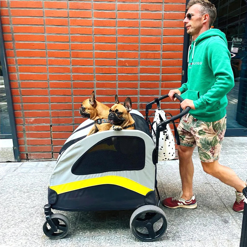 Premium Foldable Four Wheel Dog Stroller For All Pets